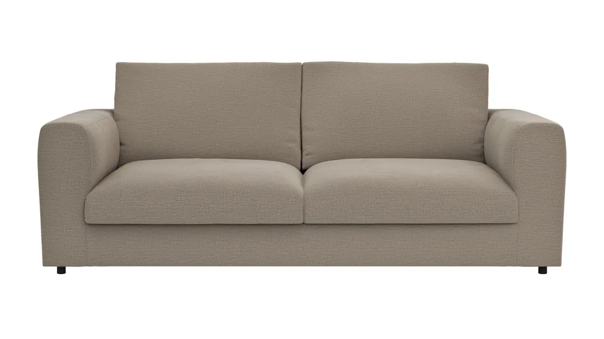 Sofa Stormy - 3-Sitzer, Stoff, Graubeige
