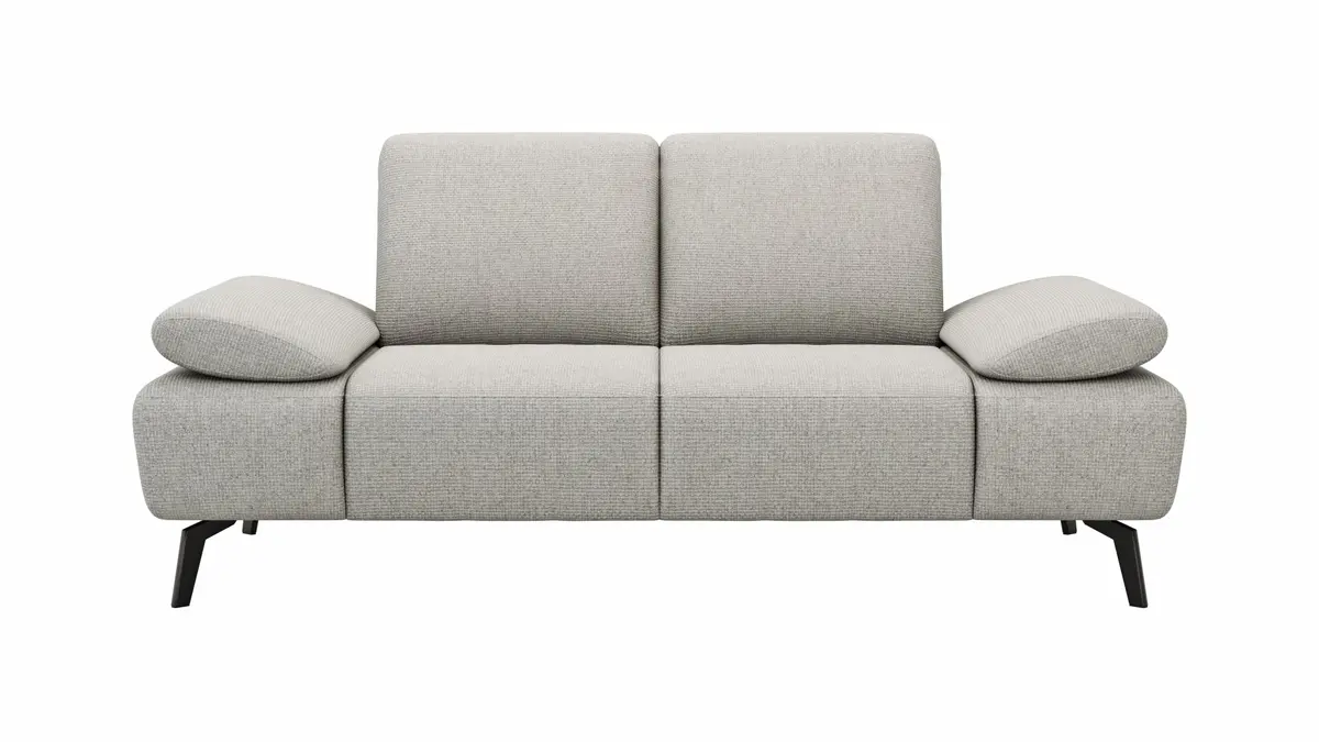 Sofa Theodor – 2-Sitzer inkl. Armlehne/Sitztiefe verstellbar, Stoff, Beige