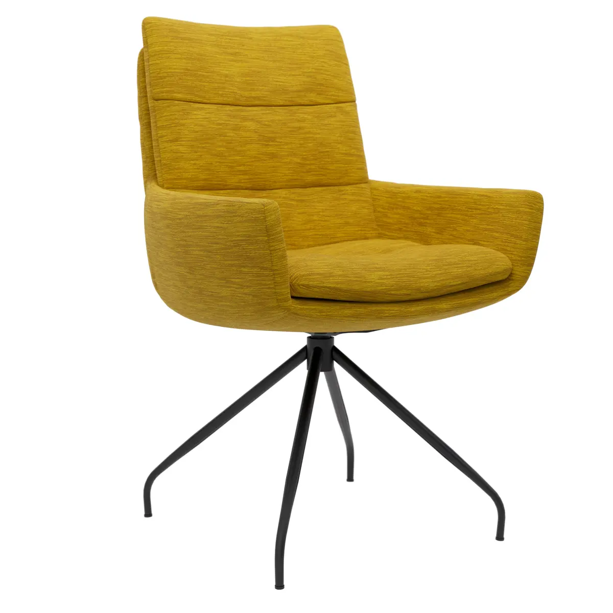 Armlehnstuhl Jukka - drehbar, Stoff, Goldfarben, Stativ