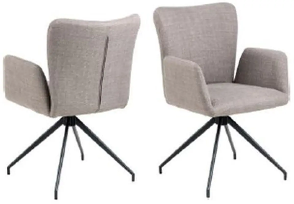 Armlehnstuhl AYLA - Stoff, Hellbraun