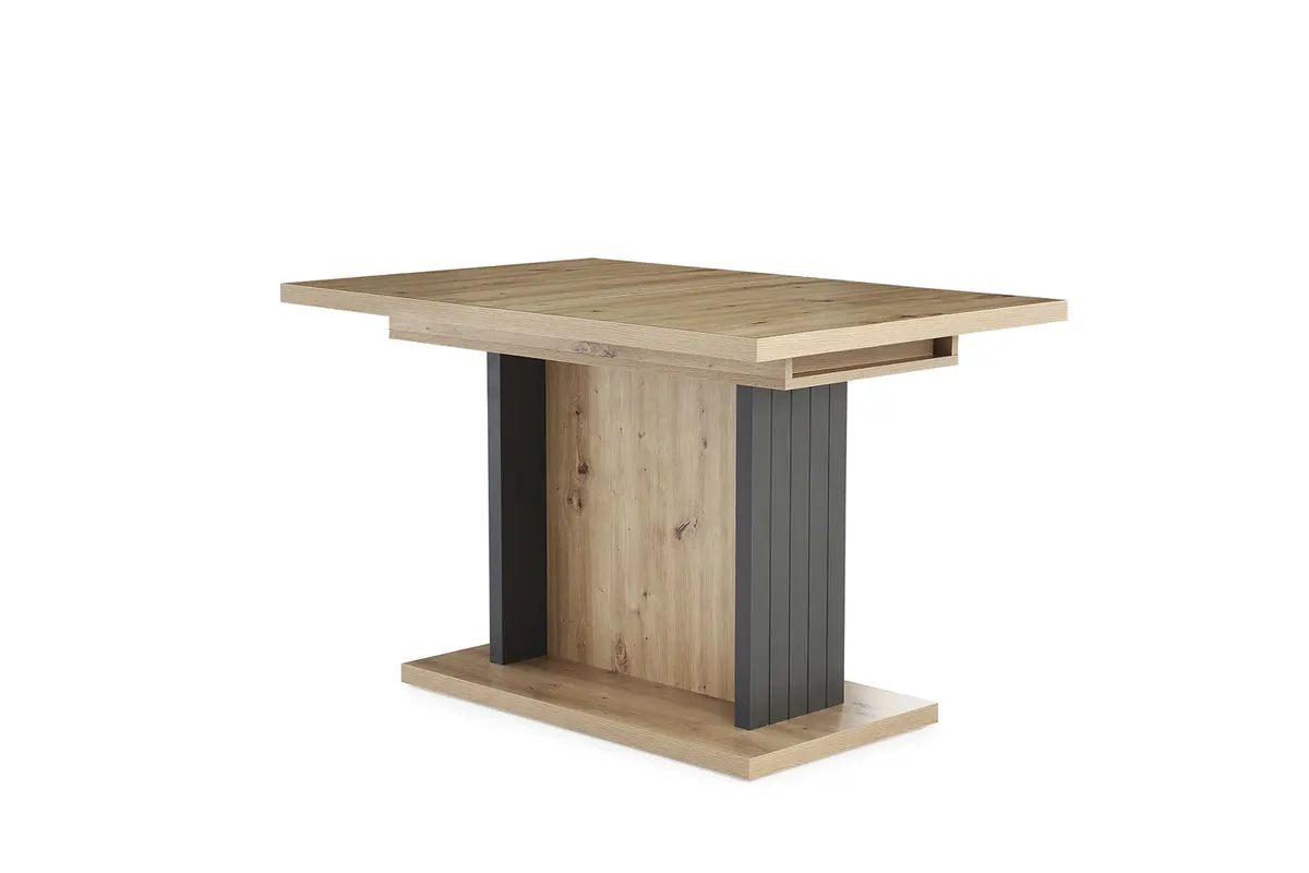 Esstisch - LB ca. 120x80 cm, inkl. Ausziehfunktion, Artisan Dekor, Anthrazit