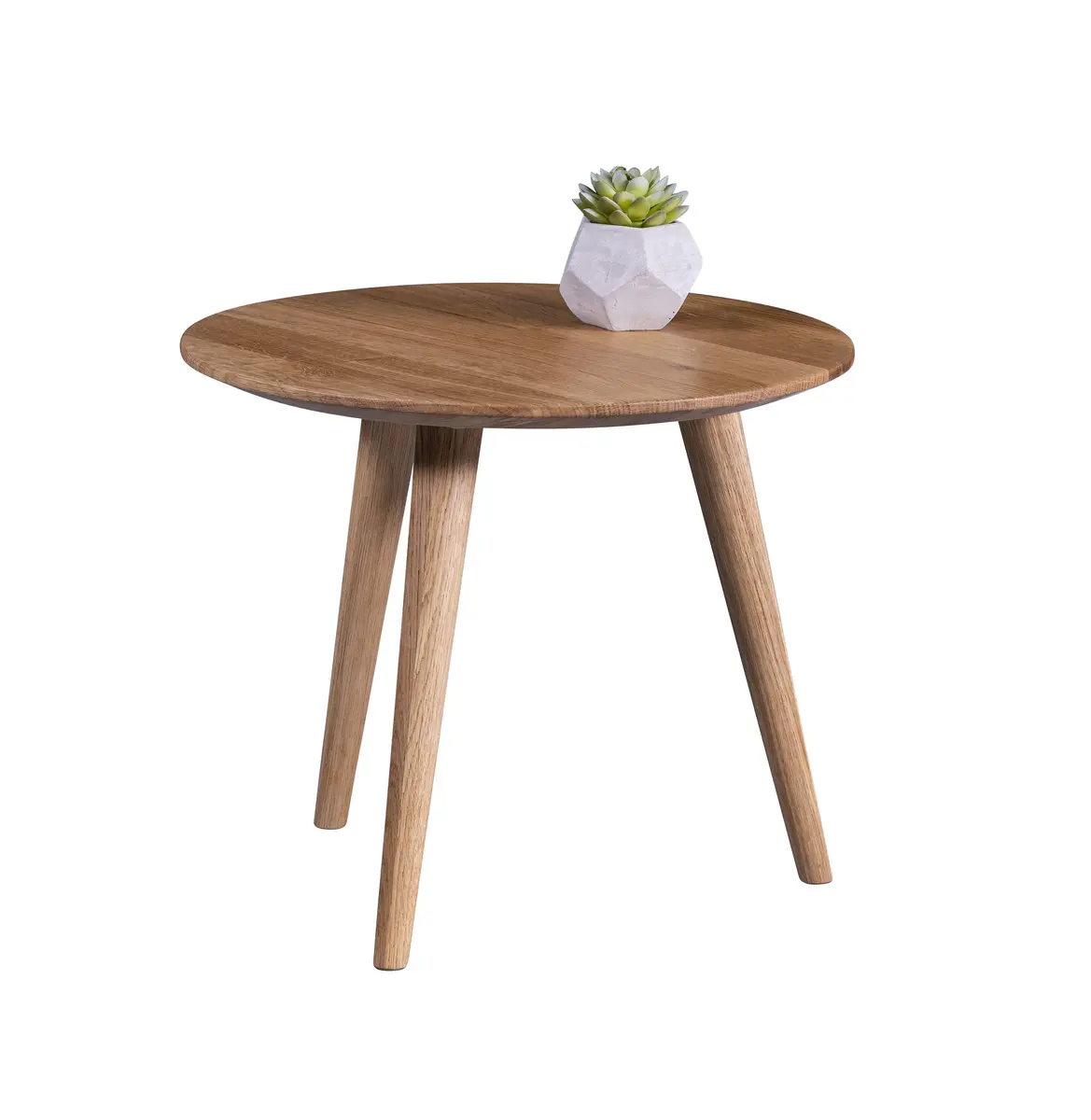 Couchtisch - Ø/H ca. 45x36 cm, Wildeiche massiv geölt