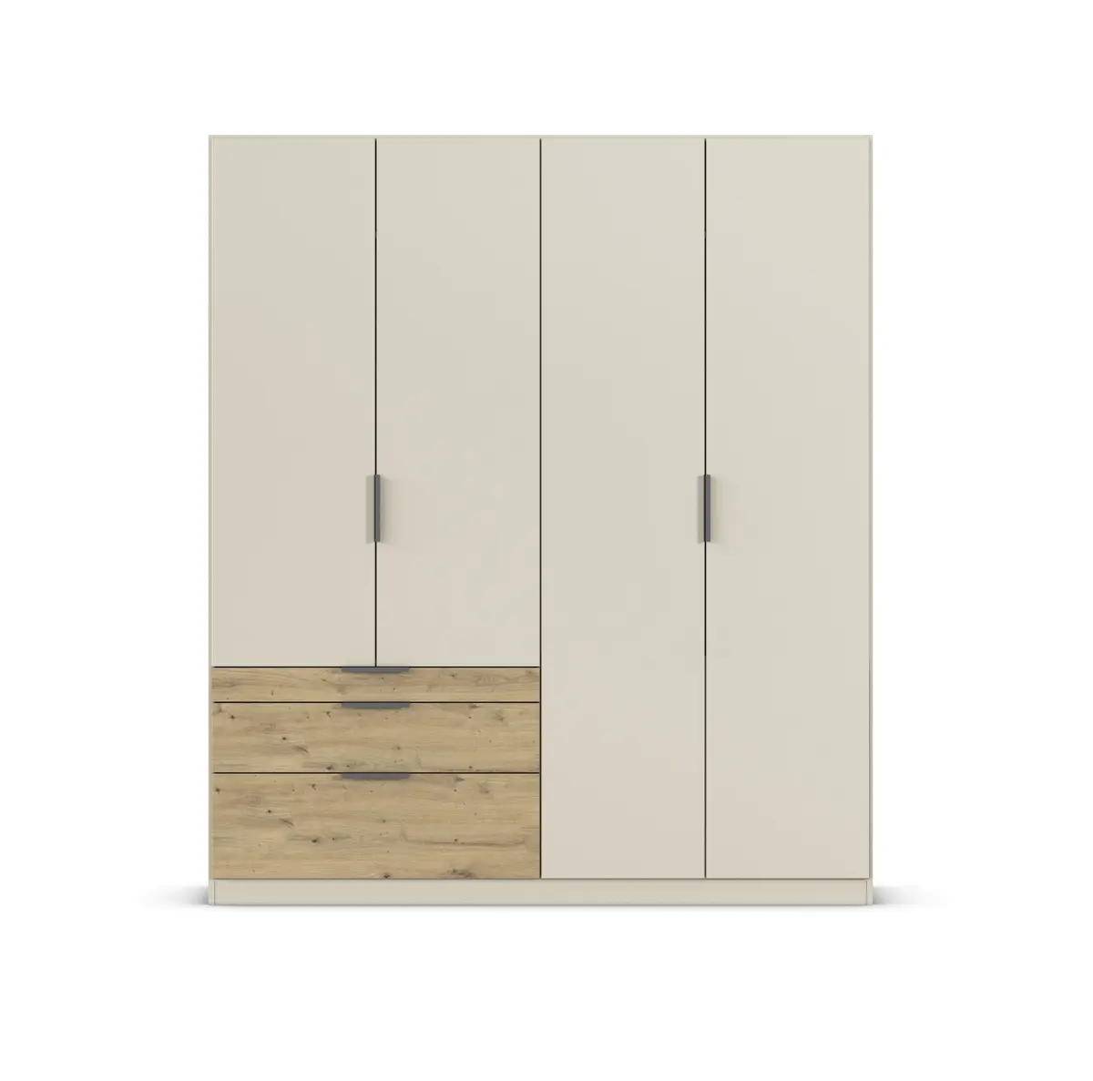 Drehtürenschrank RANI- B ca. 181 cm, Chapmpagner, Eiche Dekor