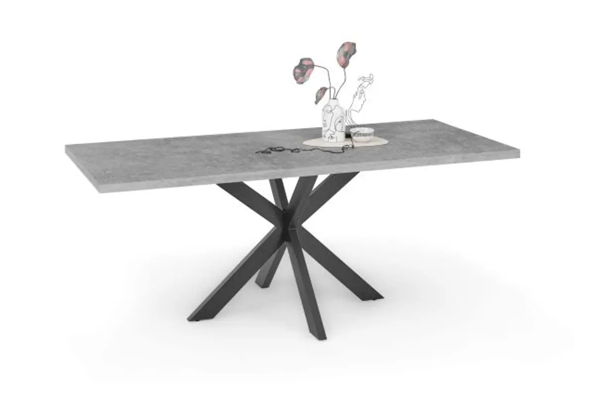 Esstisch - LB ca. 180x90 cm, Graphit, Schwarz