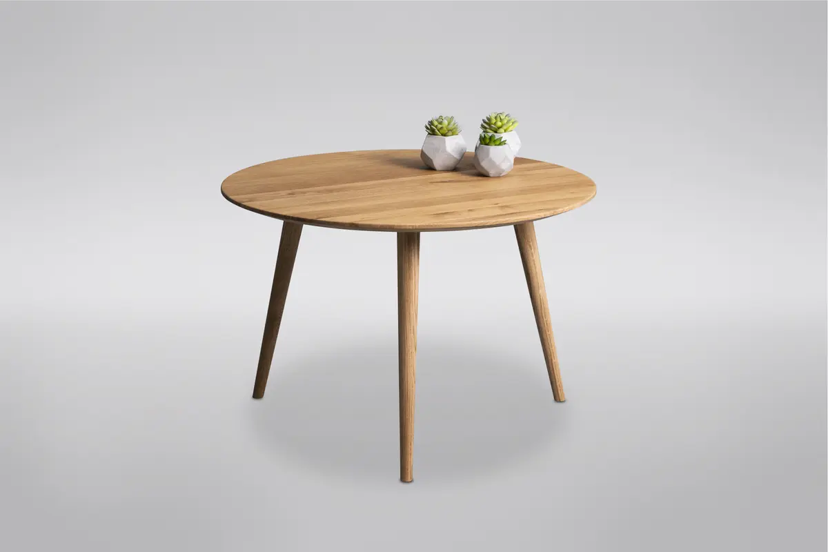 Couchtisch - Ø/H ca. 75x50 cm, Wildeiche massiv geölt