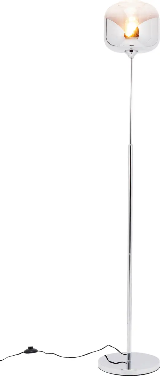 Stehleuchte- DH ca. 25x160 cm, Stahl, Verchromt, Silberfarben