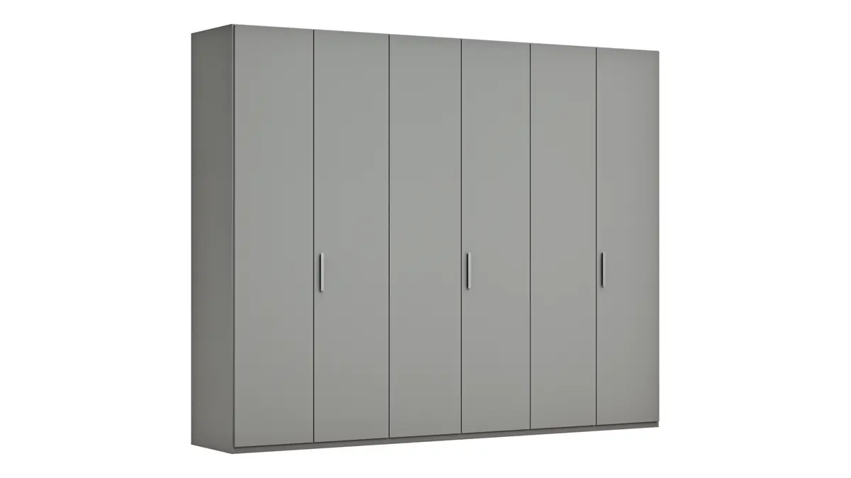 Drehtürenschrank Viana - B. ca. 299 cm, Lack, Steingrau