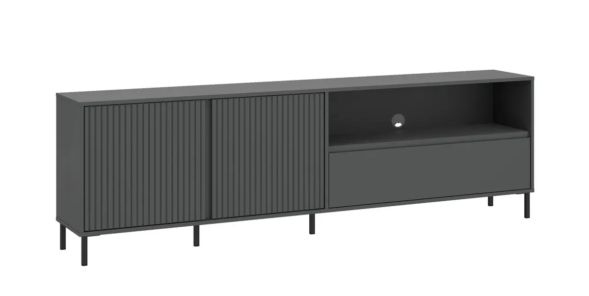 TV-Lowboard - B ca. 208 cm, Anthrazit