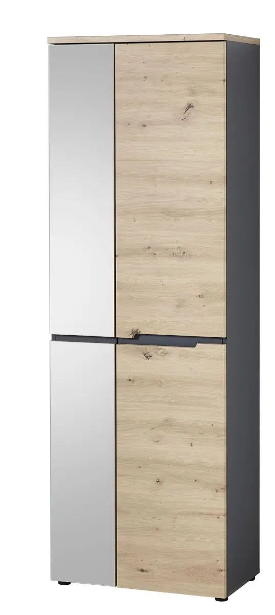 Garderobenschrank - Eiche Dekor, Graphit