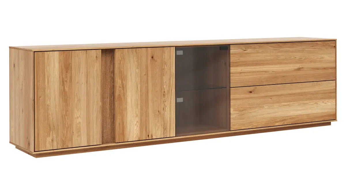 Mediaboard Saratoga - Wildeiche massiv, natur geölt