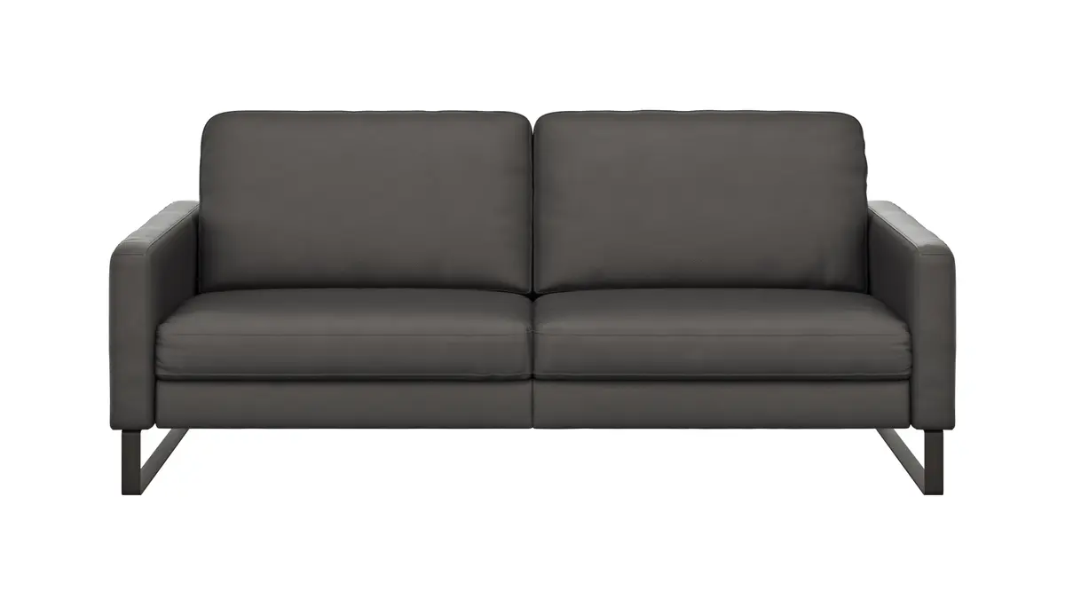 Sofa Enna - 3,5-Sitzer, Leder, Anthrazit