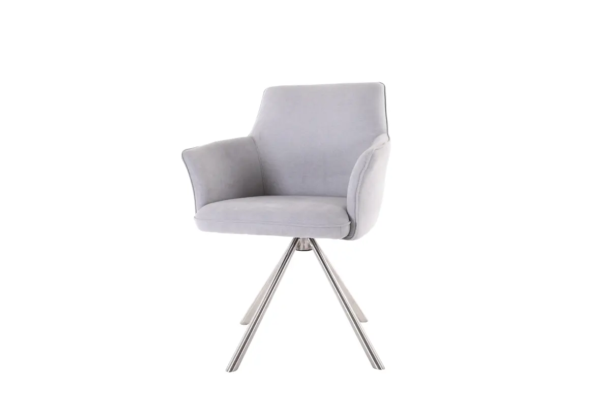 Armlehnstuhl MIREIA - drehbar, Stoff, Hellgrau