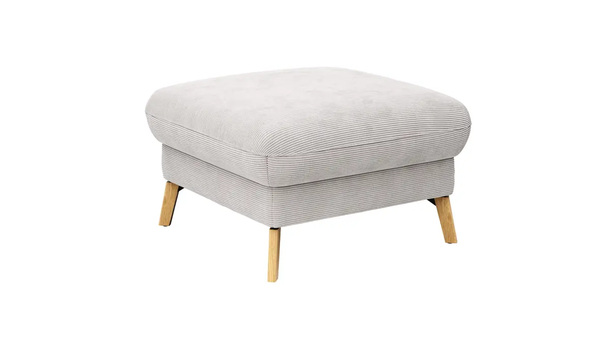 Hocker Maryville - LB ca. 74x74 cm, Stoff, Beige