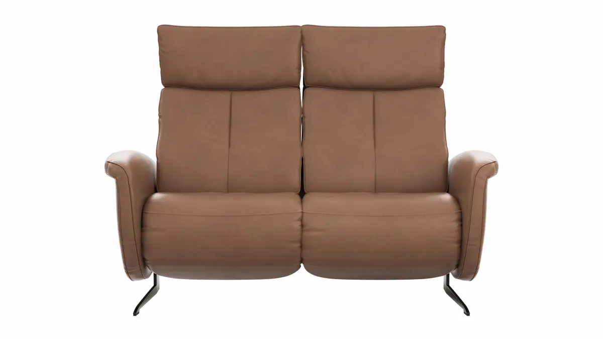 Sofa Sitz.Konzept Sofa - 2,5-Sitzer inkl. Kopfteilverstellung, Leder, Cognac