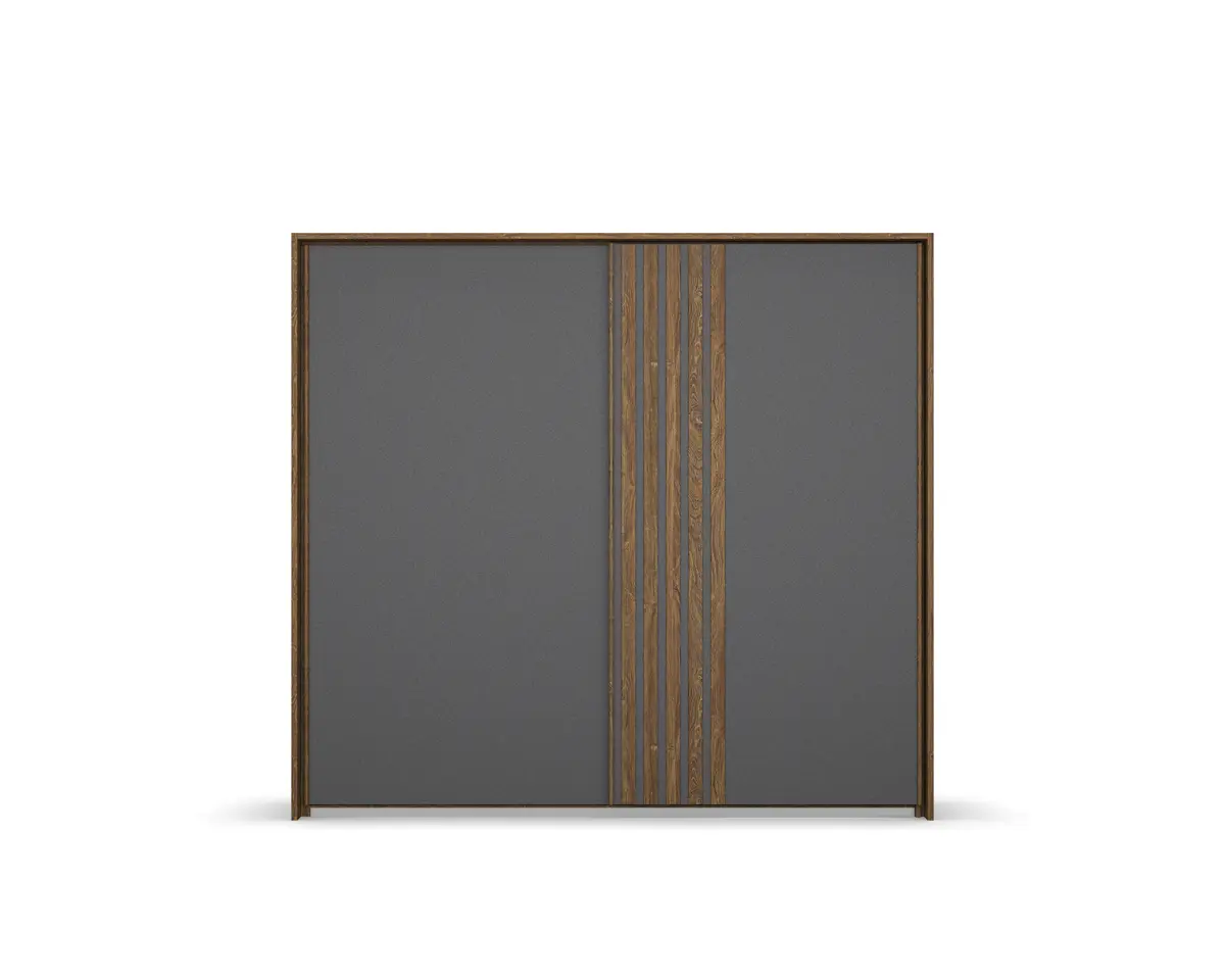 Schwebetürenschrank- B ca. 226 cm, Eiche Dekor, Graphit