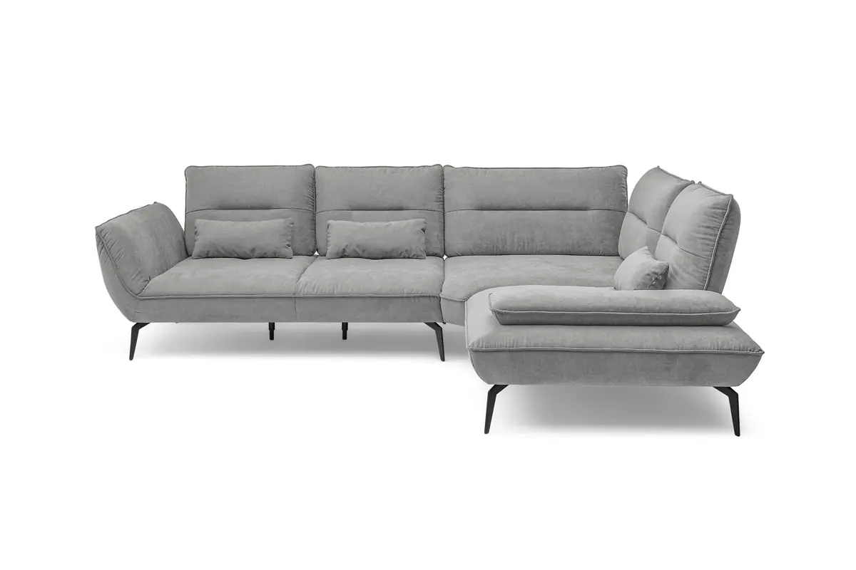 Ecksofa PAYTON -2,5-Sitzer, Ecke rechts, Stoff, Silbergrau