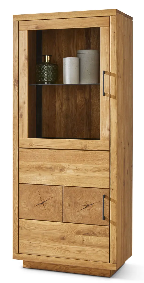 Highboard Hartford - Eiche massiv, mit Hirnholzapplikation