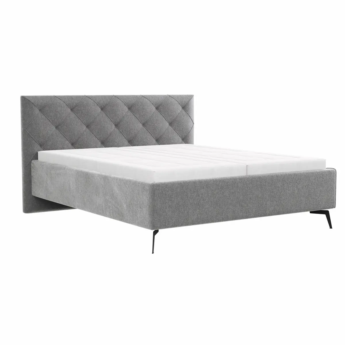 Bettgestell Carmen - Liegefläche ca. 180x200cm, Stoff, Dunkelgrau