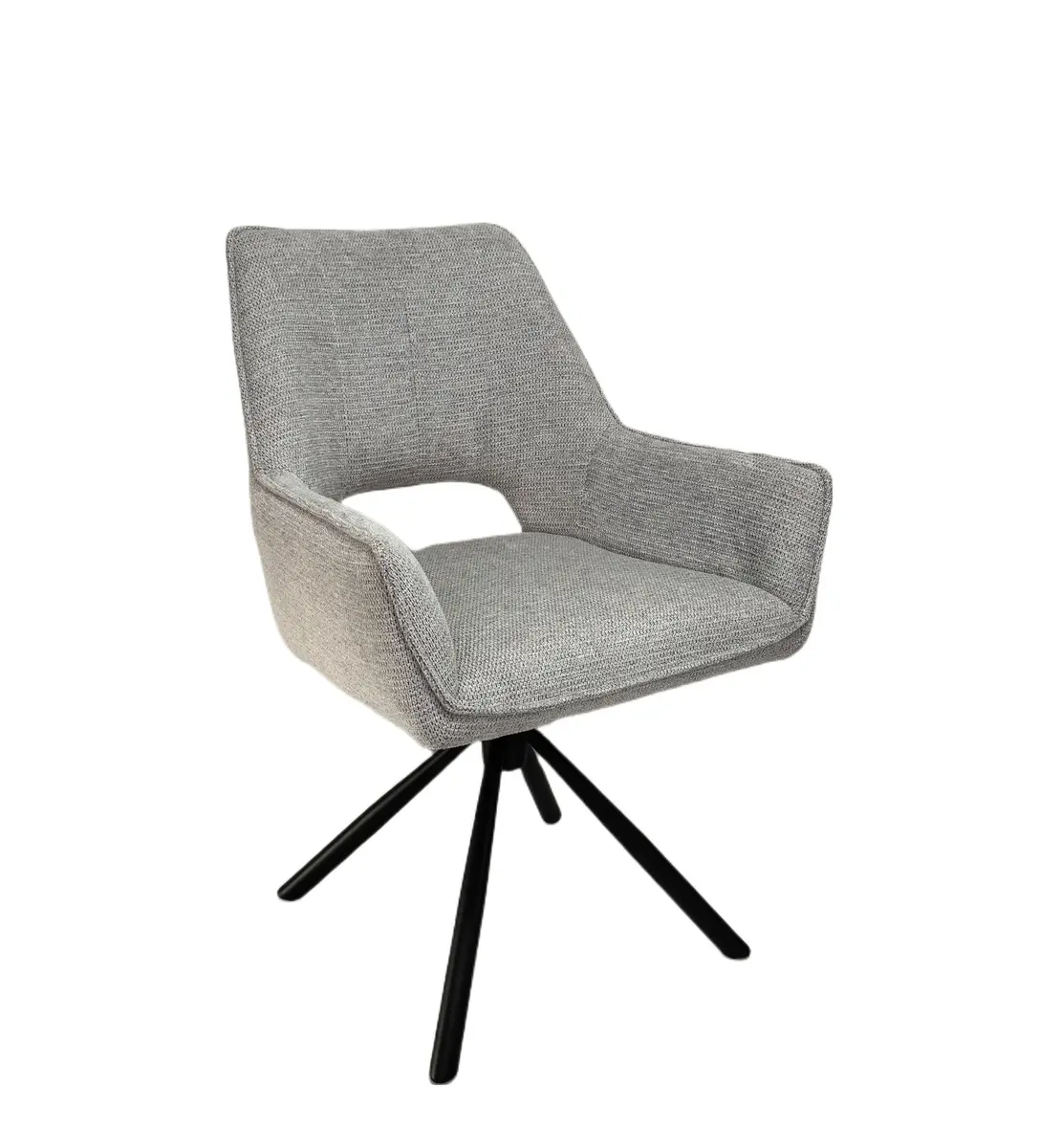 Armlehnstuhl MARESA - drehbar, Stoff, Silberfarben