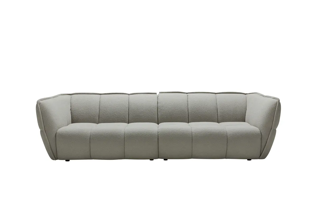 Sofa Hedda - 4-Sitzer, Stoff, Graubeige
