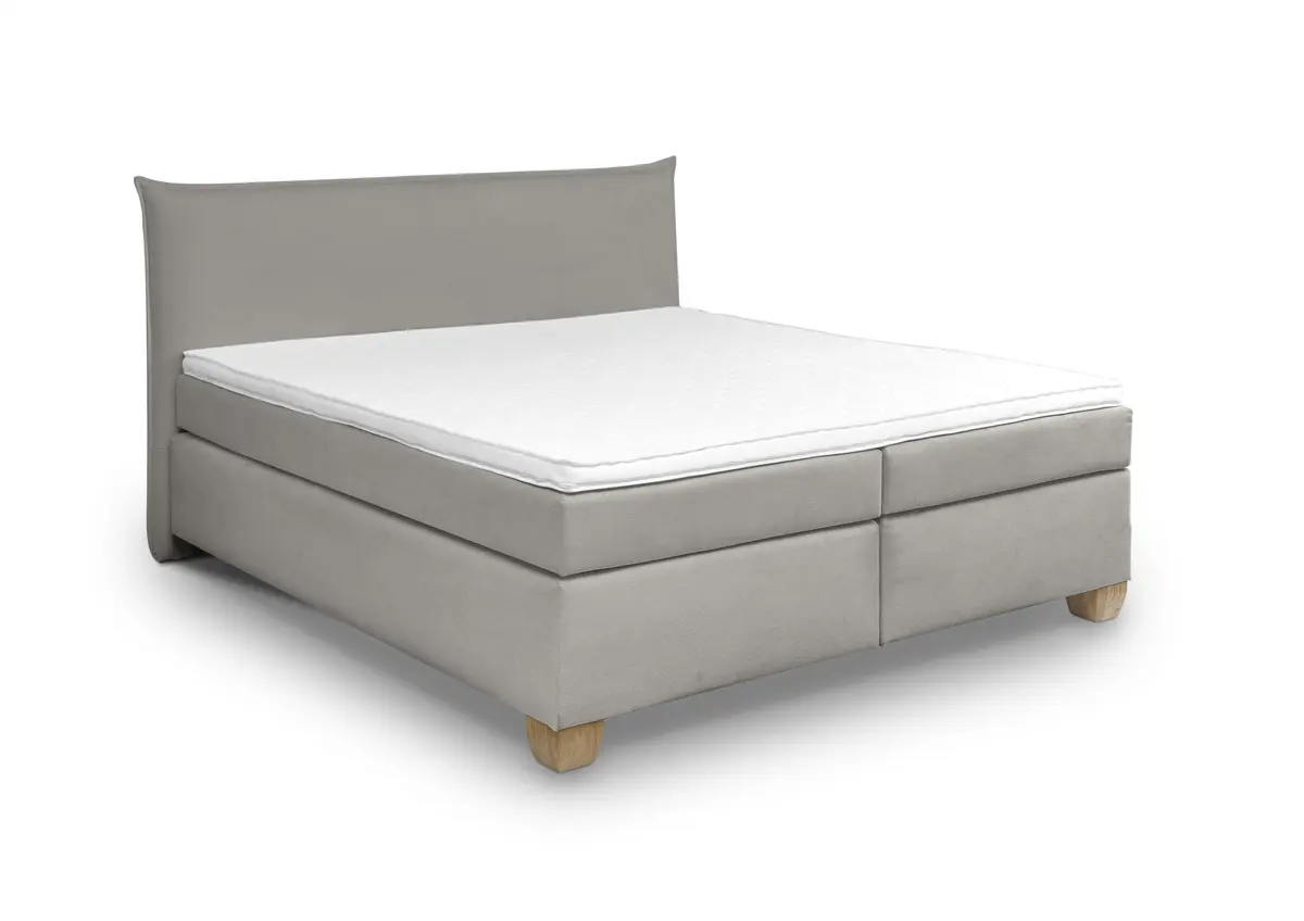  Boxspringbett HADAI- Liegefläche ca. 180x200 cm, Stoff, Dunklegrau, Bonell/Bonell