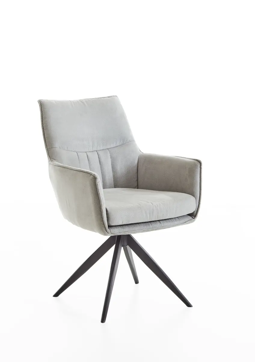 Armlehnstuhl - Stoff, Hellgrau, drehbar