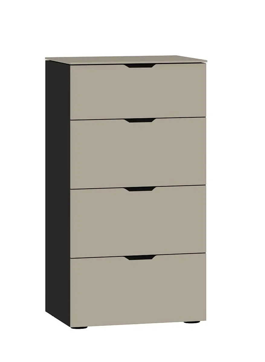 Kommode JOIN IT- Glas, Hellbraun, Matt, Schwarz