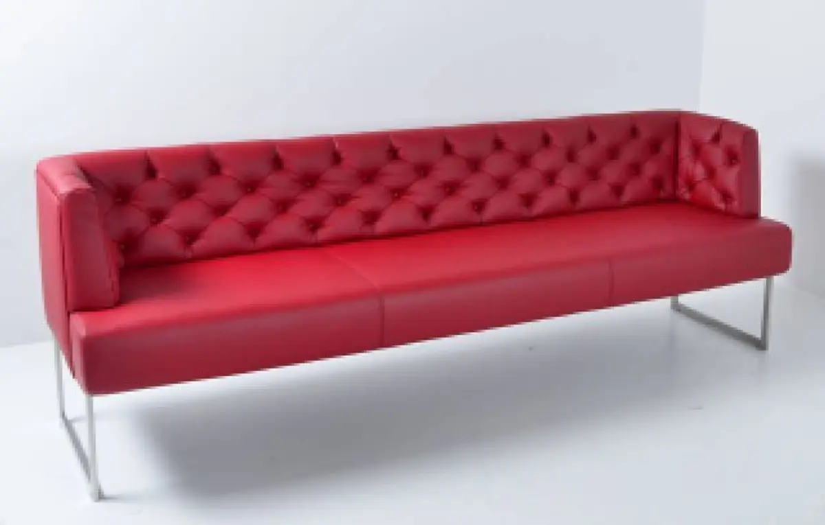 Solobank - Breite ca. 242 cm, Leder, Rot