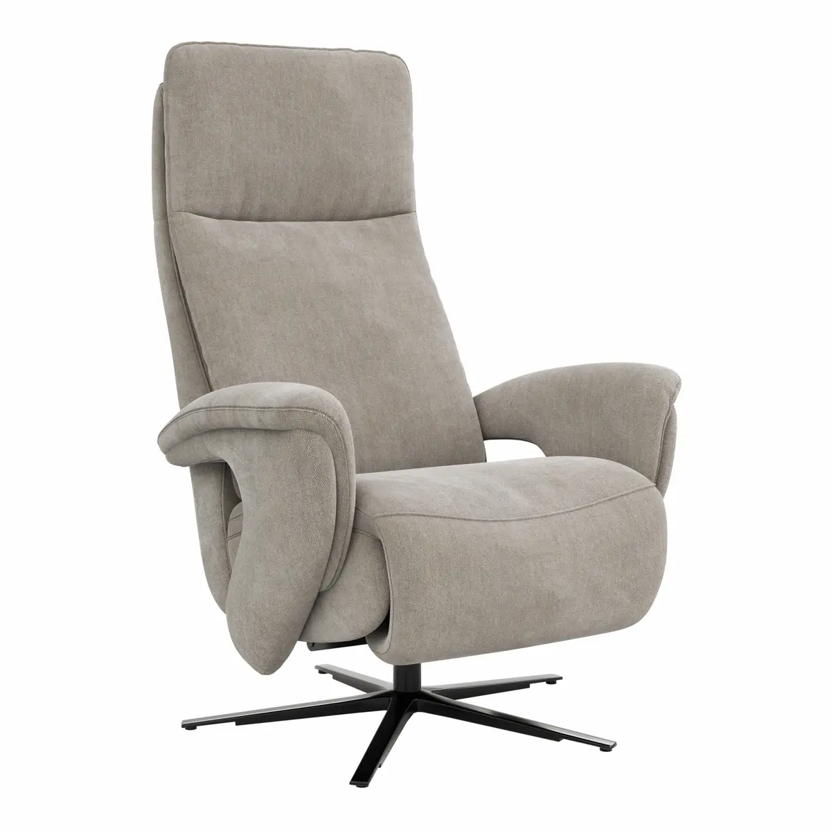 Sessel Tulsa Relax - Größe L, inkl. Maxirücken und Kopf-/Fußteil/Rückenlehne verstellbar, Stoff, Graubeige