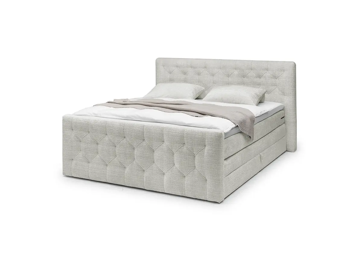 Boxspringbett- Liegefläche ca. 180x200 cm, Stoff, Taupe