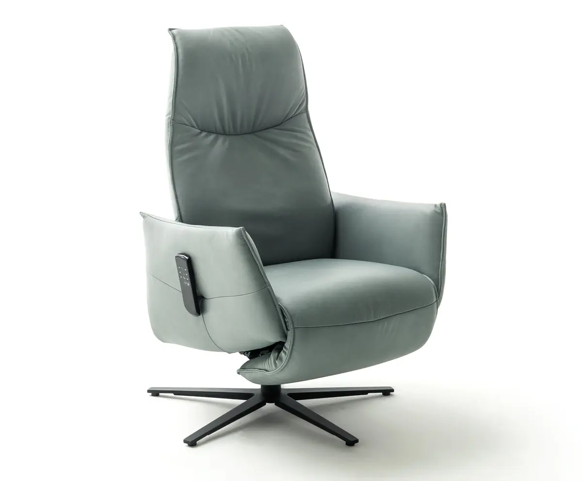 Relaxsessel Marsala - inklusive motorischer Rücken und Fußteilverstellung, Leder, Jade