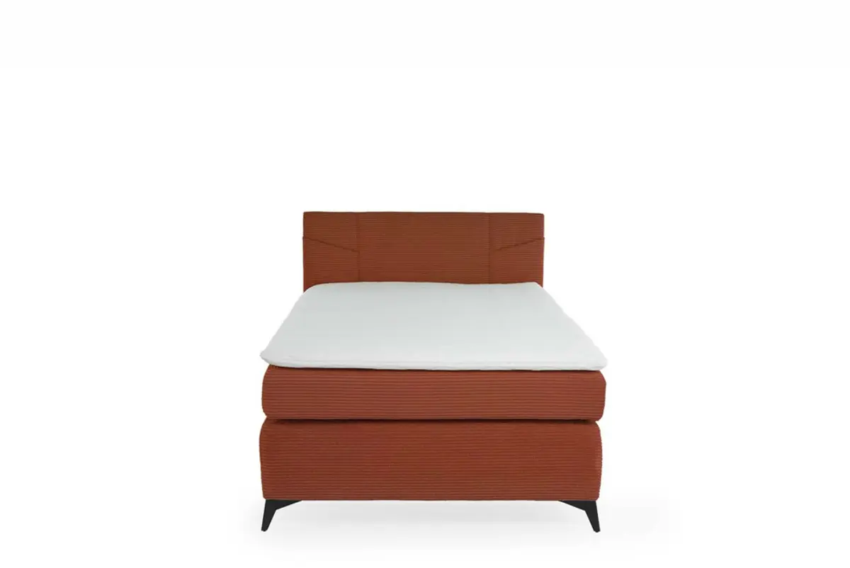 Boxspringbett JODIE- Liegefläche ca. 120x200 cm, Stoff Rostrot