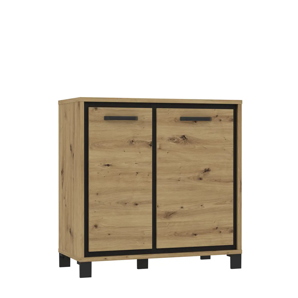 Kommode FARIDA - Eiche Dekor, Schwarz