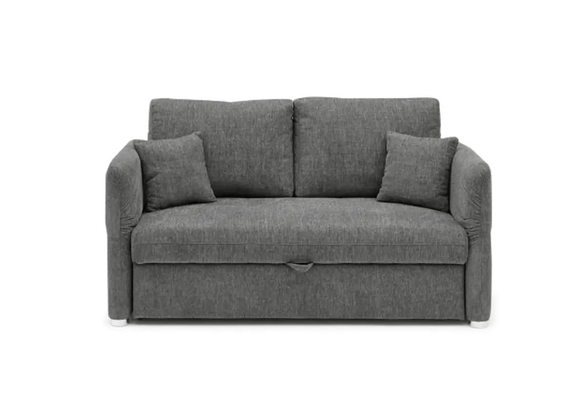 Sofa JORDEN - 2,5-Sitzer, inkl. Schlaffunktion, verstellbare Armlehnen, Stoff, Dunkelgrau