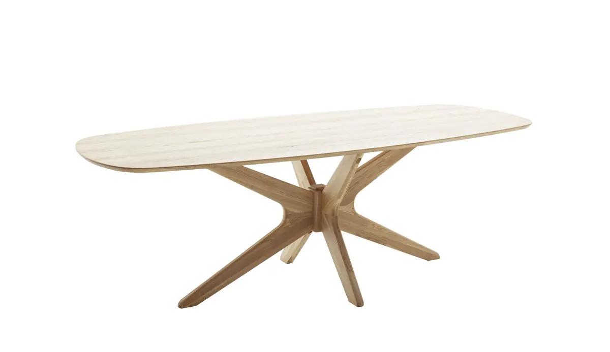 Esstisch - LB ca. 240x100 cm, Wildeiche massiv geölt, Schweizer Kante