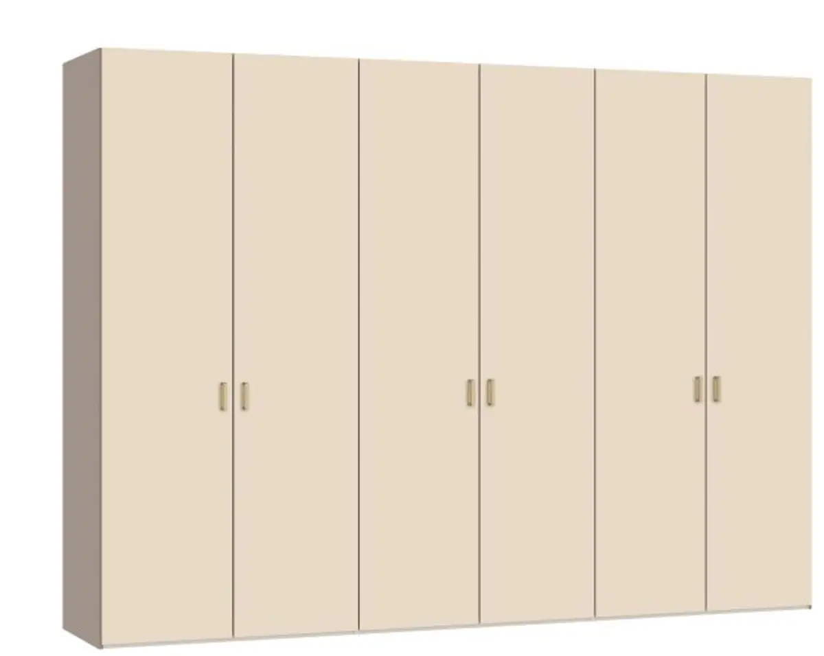 Drehtürenschrank JOIN IT- B ca. 303 cm,  Nougat, Glas, Creme