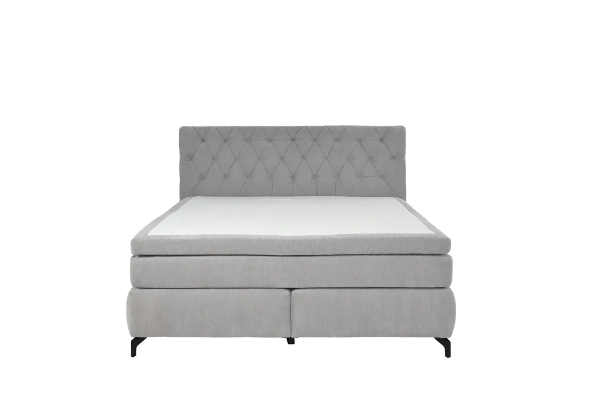 Boxspringbett JOLIN MIX- Liegefläche ca. 180x200 cm, Stoff Grau