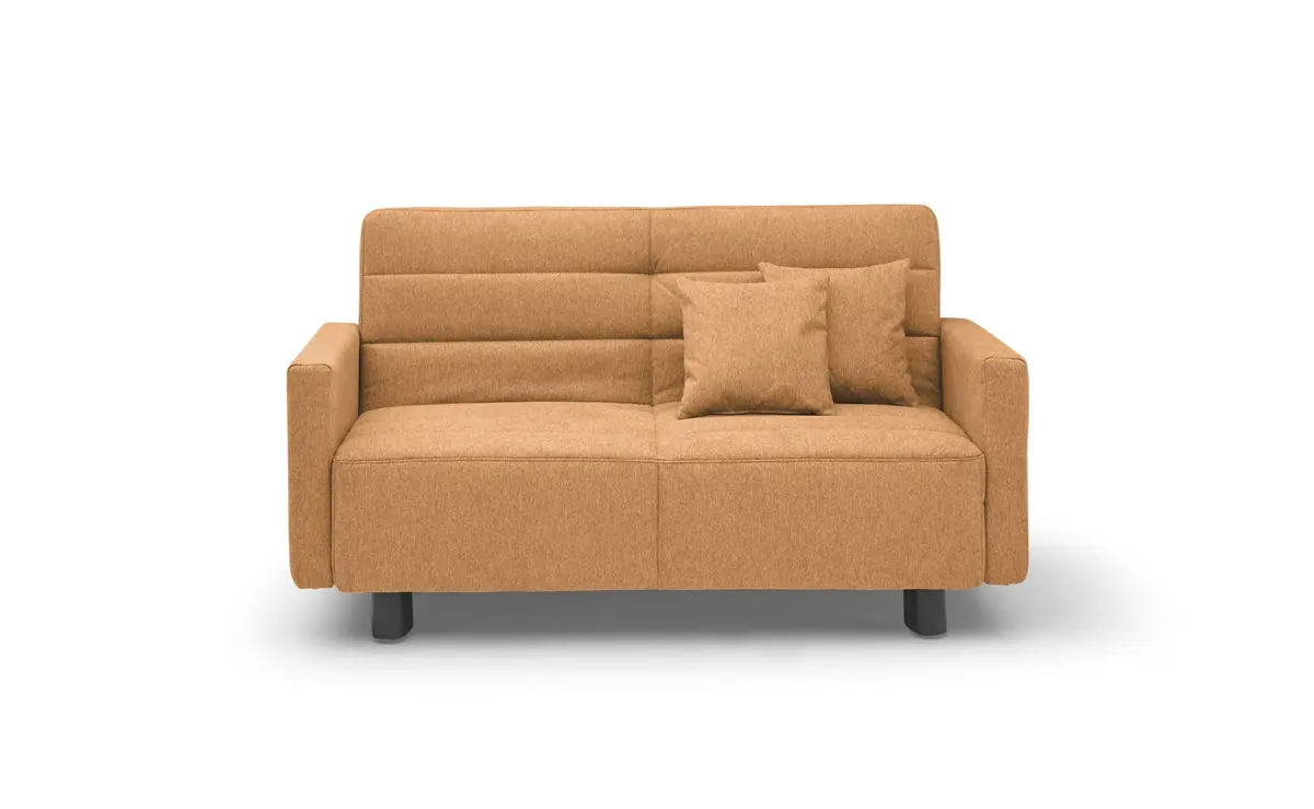 Funktionssofa EASY Optik D - 2-Sitzer, 140 cm inkl. Schlaffunktion, Stoff, Gelb