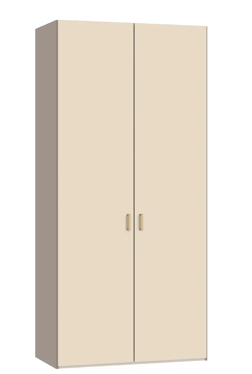 Drehtürenschrank JOIN IT- B ca. 101 cm,  Nougat, Glas, Creme