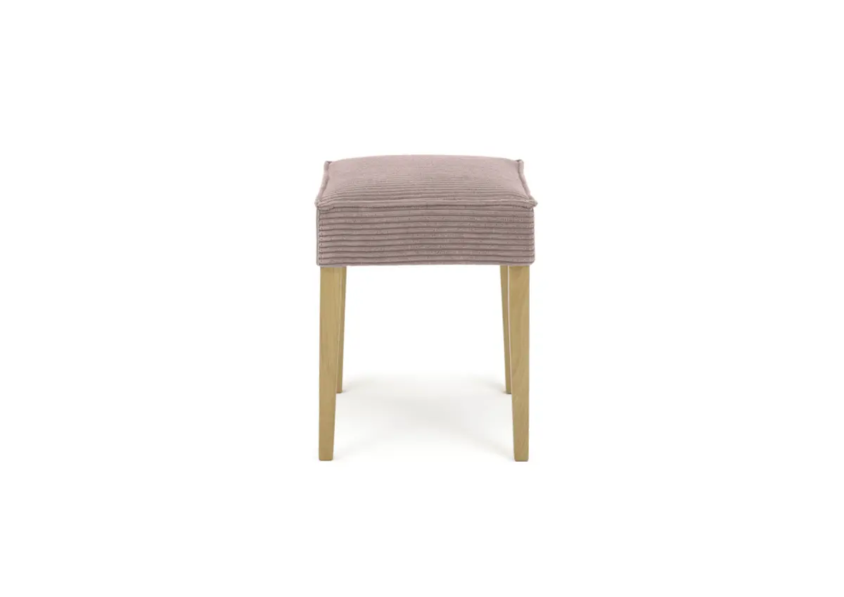 Hocker  SITTING TOGETHER_L- Stoff, Rosa, Eiche Natur