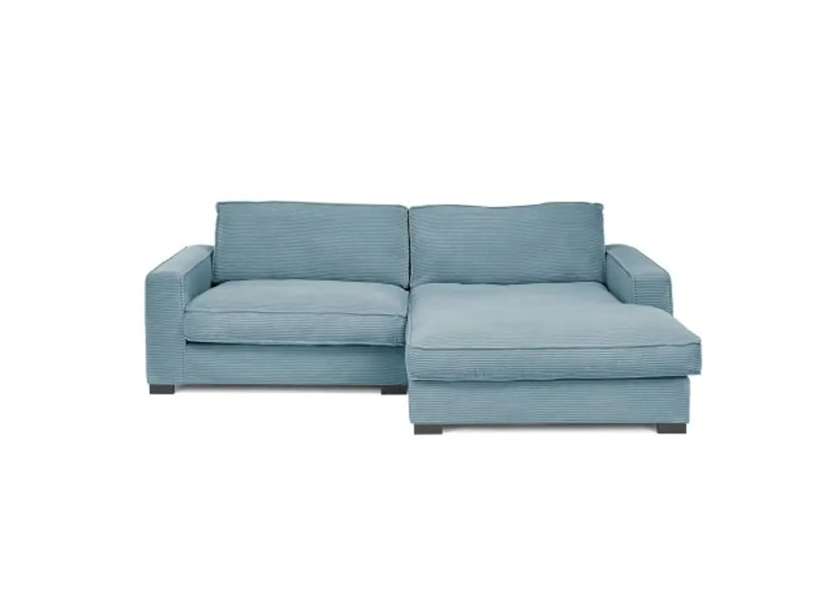 Ecksofa - 2-Sitzer, Ecke rechts, Stoff, Petrol