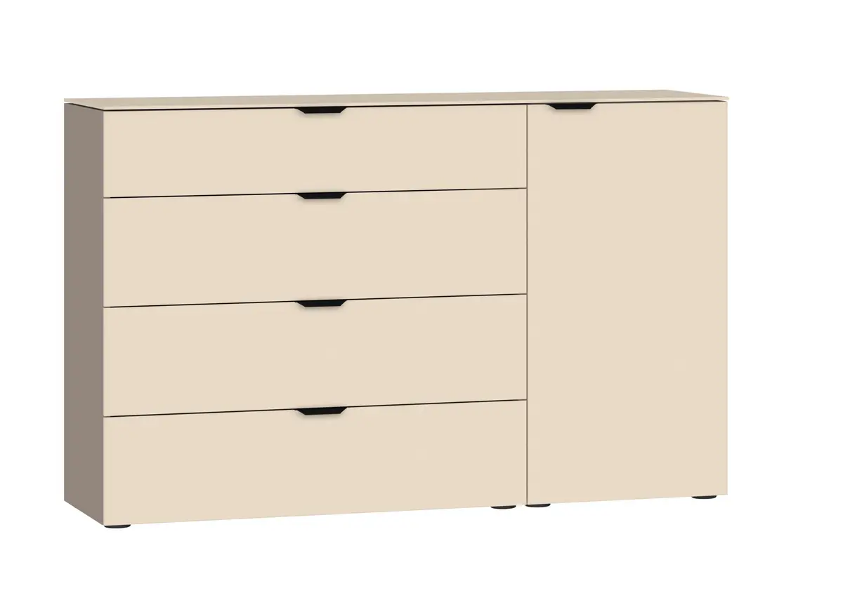 Kommode JOIN IT- Nougat, Glas, Creme
