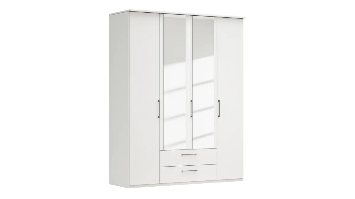 Drehtürenschrank Viana - B. ca. 180cm, Lack, Weiß