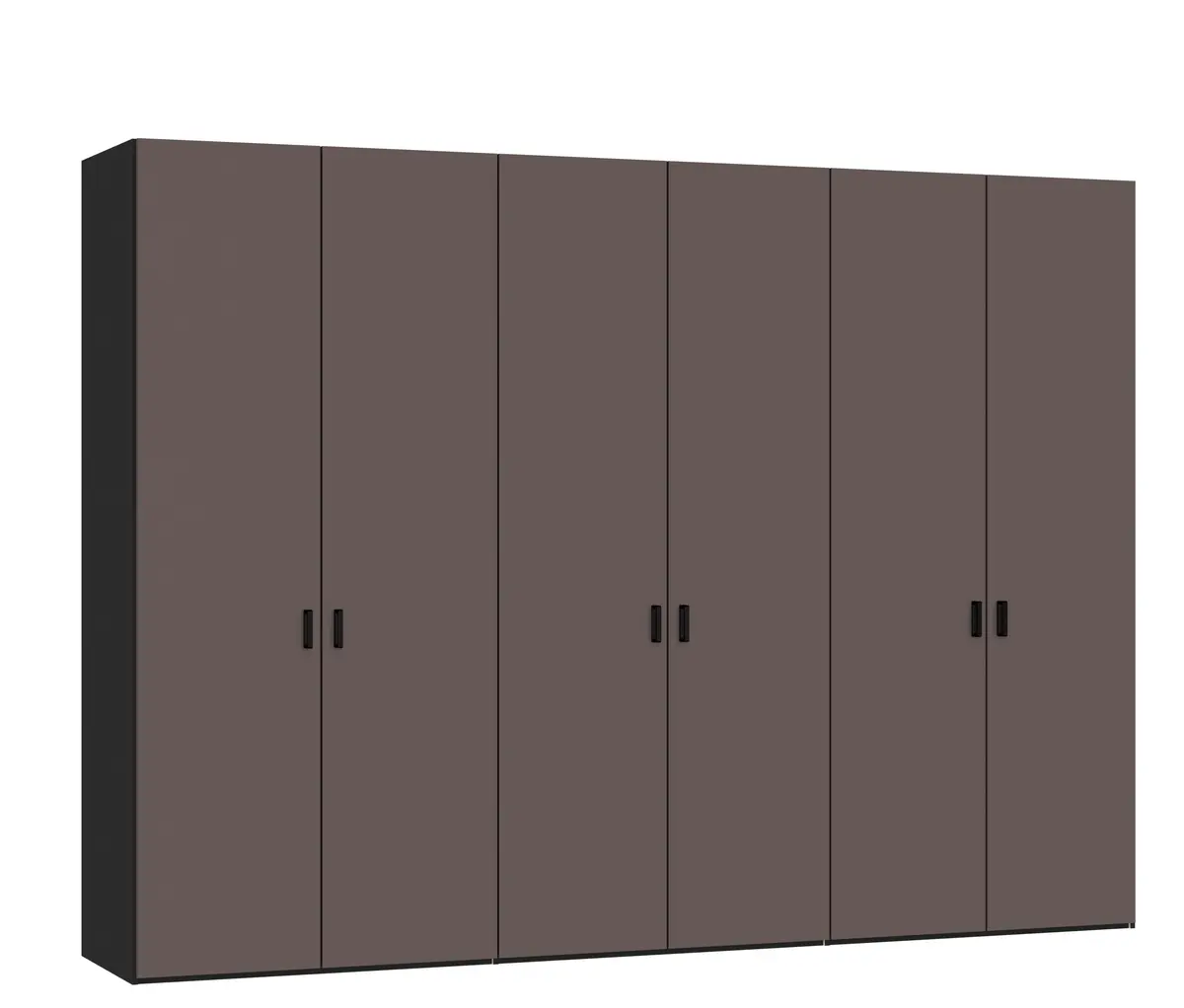 Drehtürenschrank JOIN IT- B ca. 303 cm, Schwarz, Glas, Braun