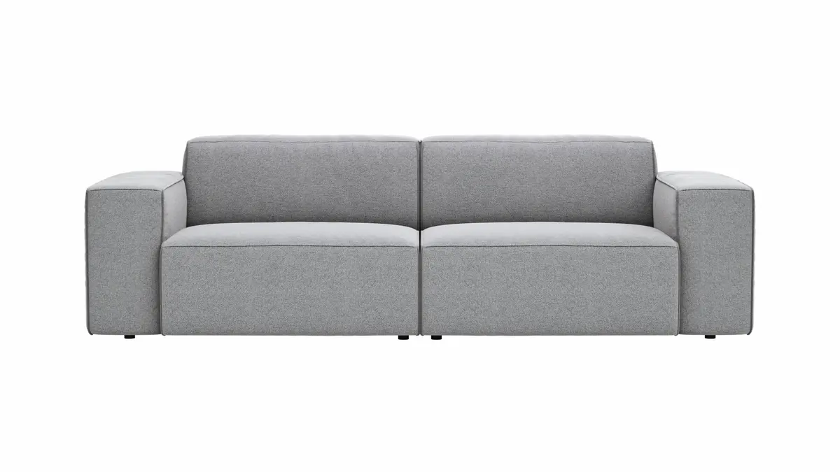 Sofa Elementos - 3-Sitzer, Stoff, Grau