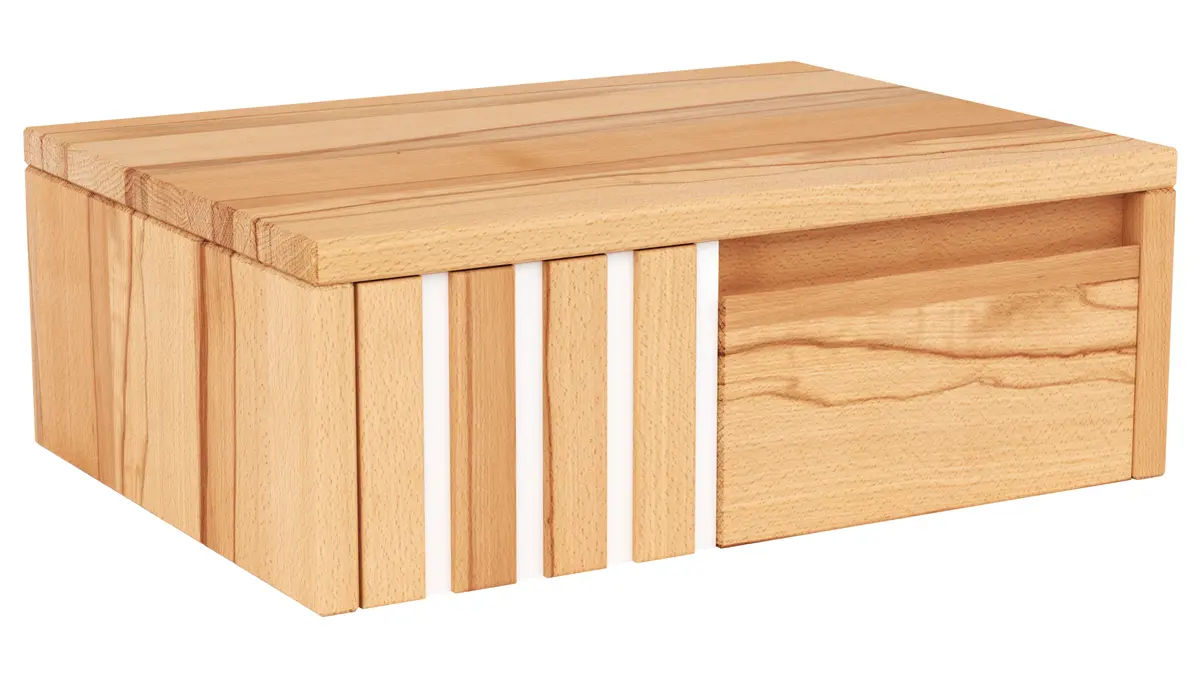  Nachtkonsole Tigris - links, Kernbuche massiv, geölt