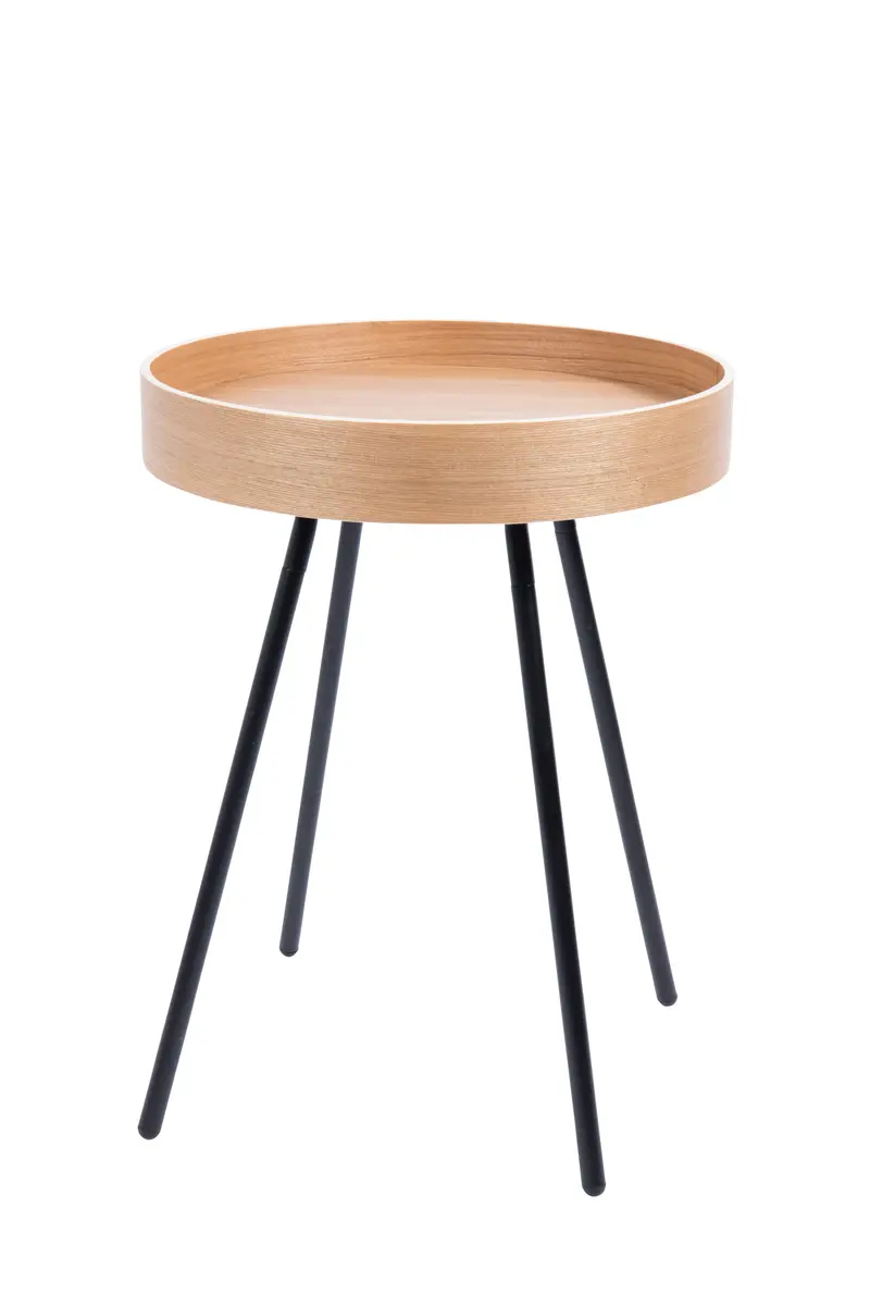 Beistelltisch Oak Tray - BHL ca. 46,5x55,5x46,5 cm, Eiche furniert, Schwarz