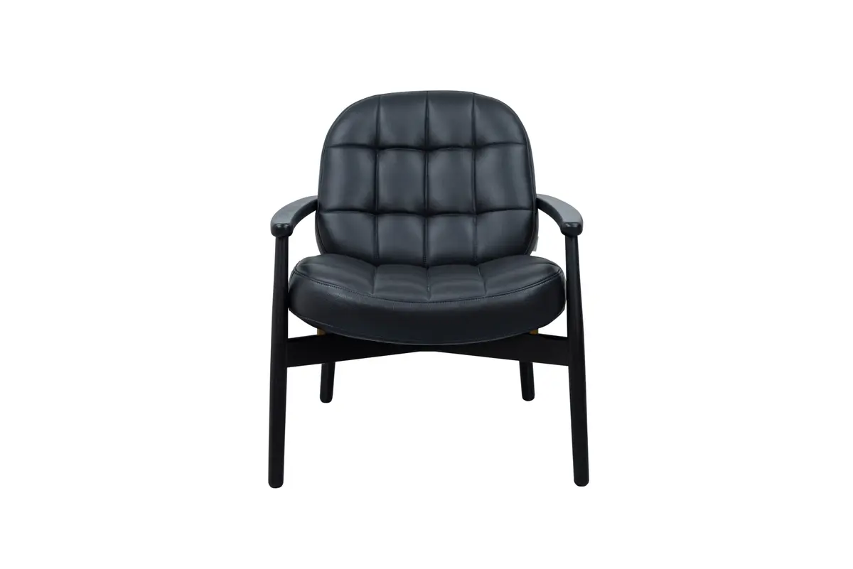 Loungesessel Frost - Leder, Schwarz