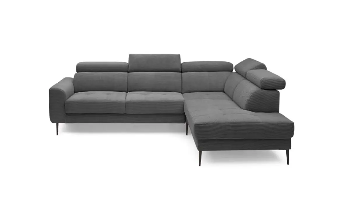 Ecksofa CHARIS - 2-Sitzer, Ecke rechts, Microfaser, Anthrazit