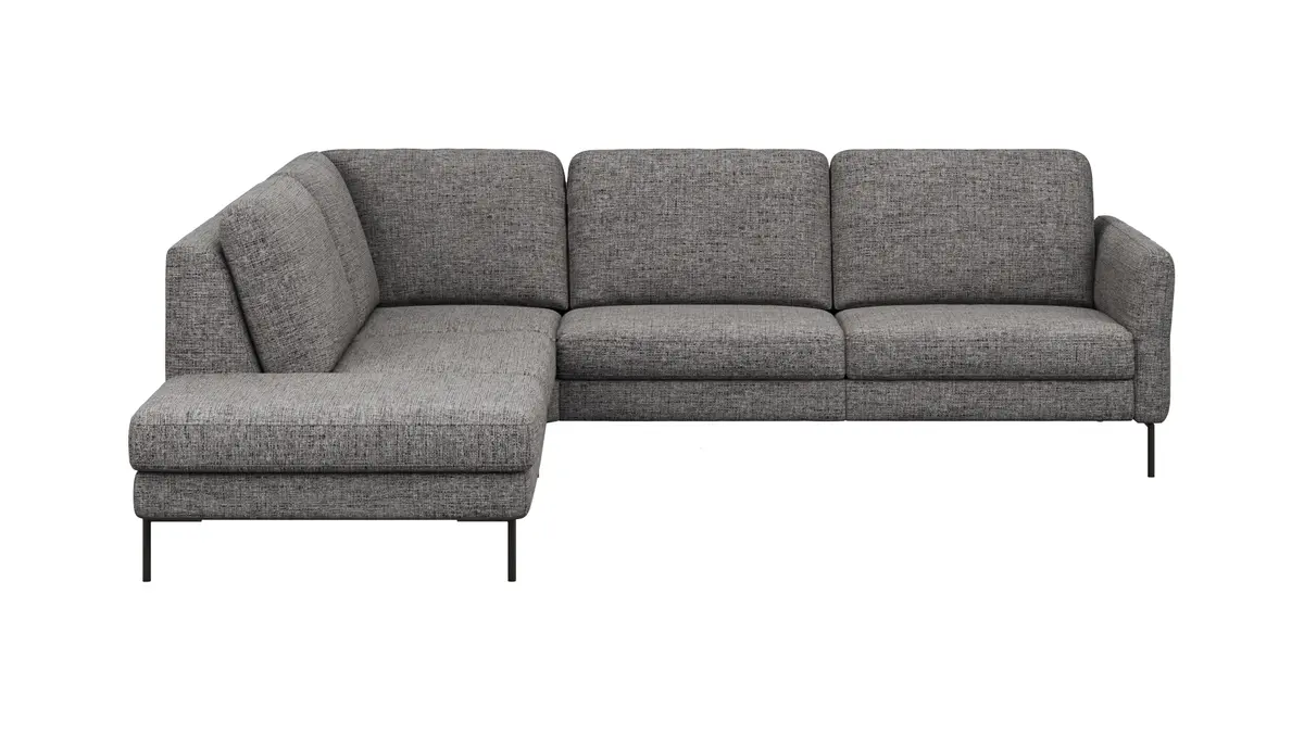 Ecksofa  Enna - Ecke links, 3-Sitzer, Sitzvorzug (motorisch), Stoff, Graphit